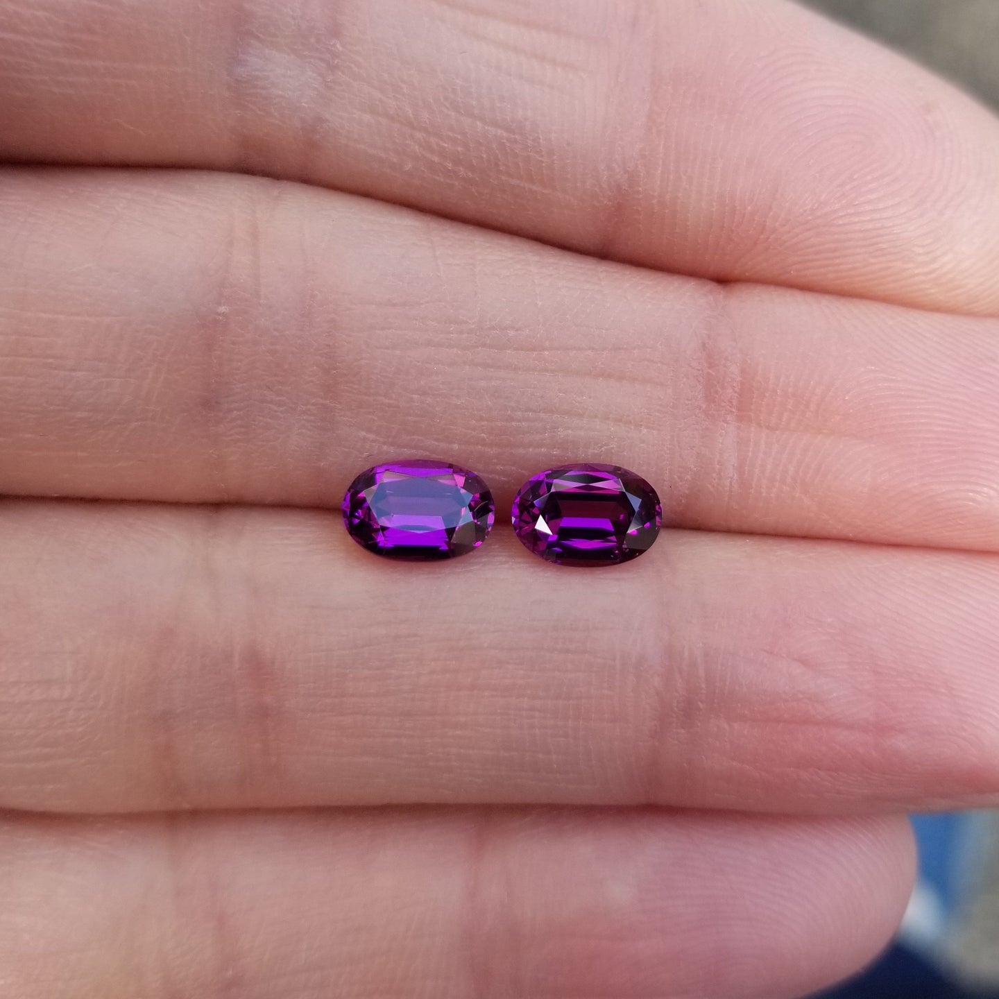 3.08ctw Purple Garnet Matched Pair