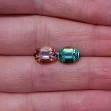 Load image into Gallery viewer, 5.25ctw Peach/Blue-Green Tourmaline Matched Pair