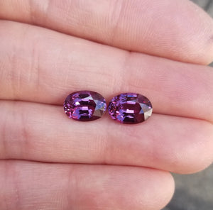 6.43ct Purple Garnet Matched Pair