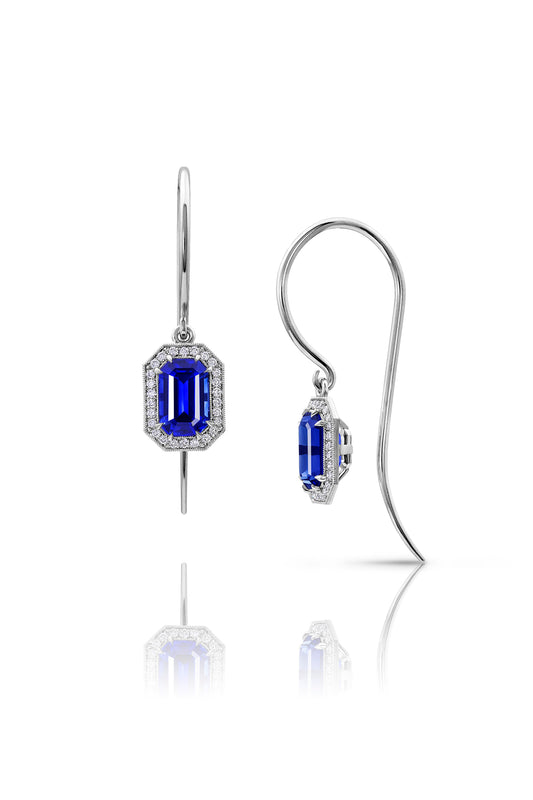 Blue Sapphire Drop Earrings
